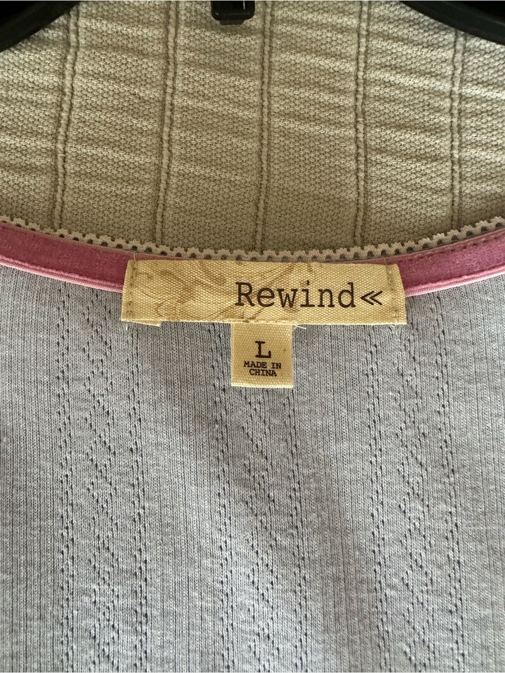 Rewind Light Lavender Long-Sleeve Scoop Neck Peplum baby doll Top - Picture 4 of 5